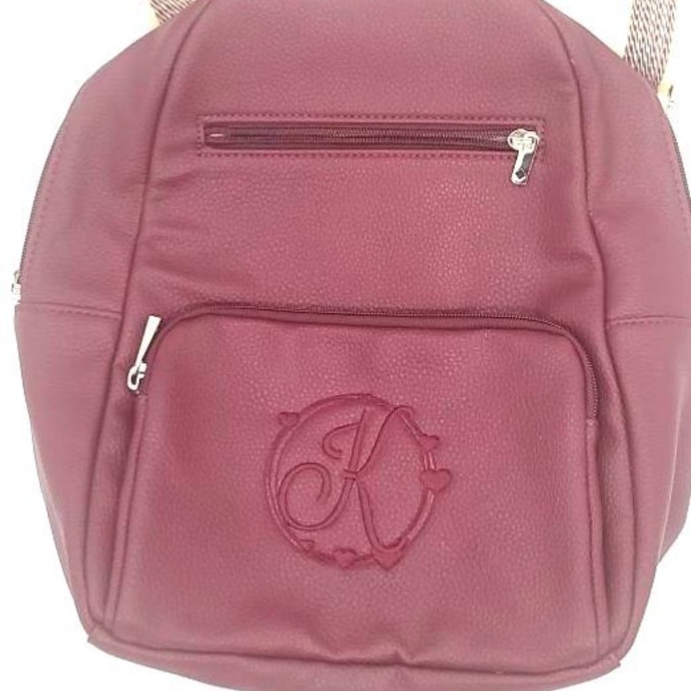 Jewell Burgundy Back Pack Bag Adjustable Straps Four Pockets Handbag